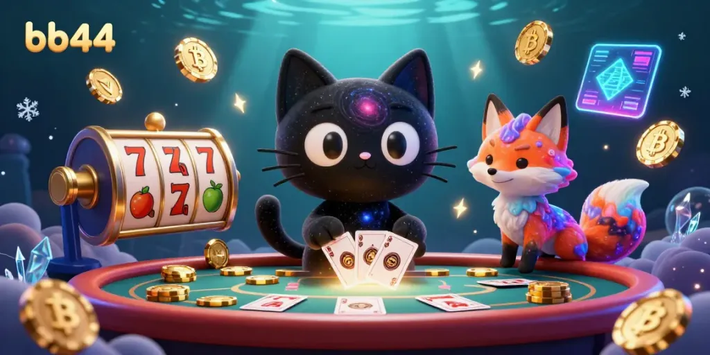 Experience the cosmic casino magic with bb44 in this vibrant 3D cartoon universe of gambling.
