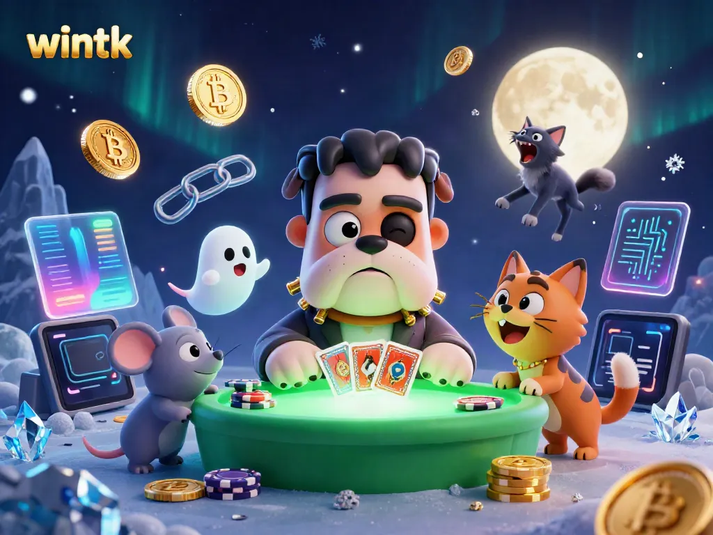 Engage in thrilling card games at Wintk’s spooky green-lit casino table