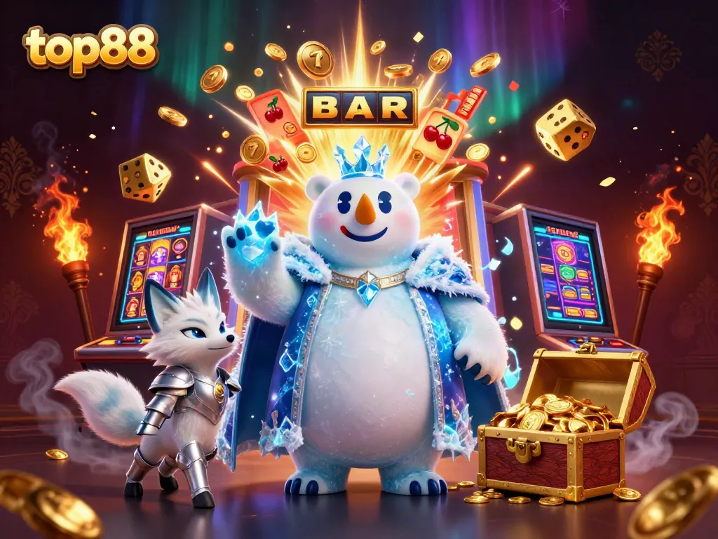 Experience exciting gameplay in top88's vibrant casino world with dynamic characters and jackpot action.
