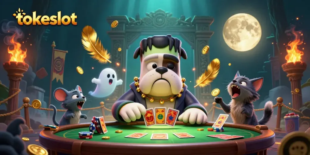 Permainan slot di Tokeslot dengan karakter unik dan efek visual yang mencolok.
