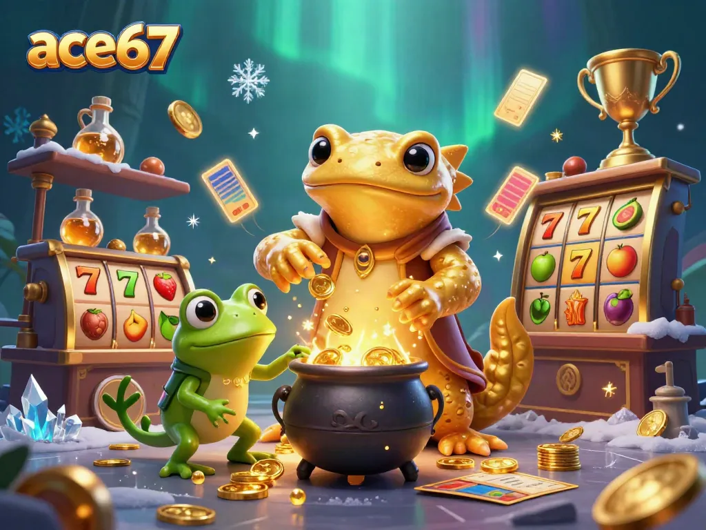 Engage with ace67's thrilling online casino experience featuring vibrant slot scenes and dynamic characters.