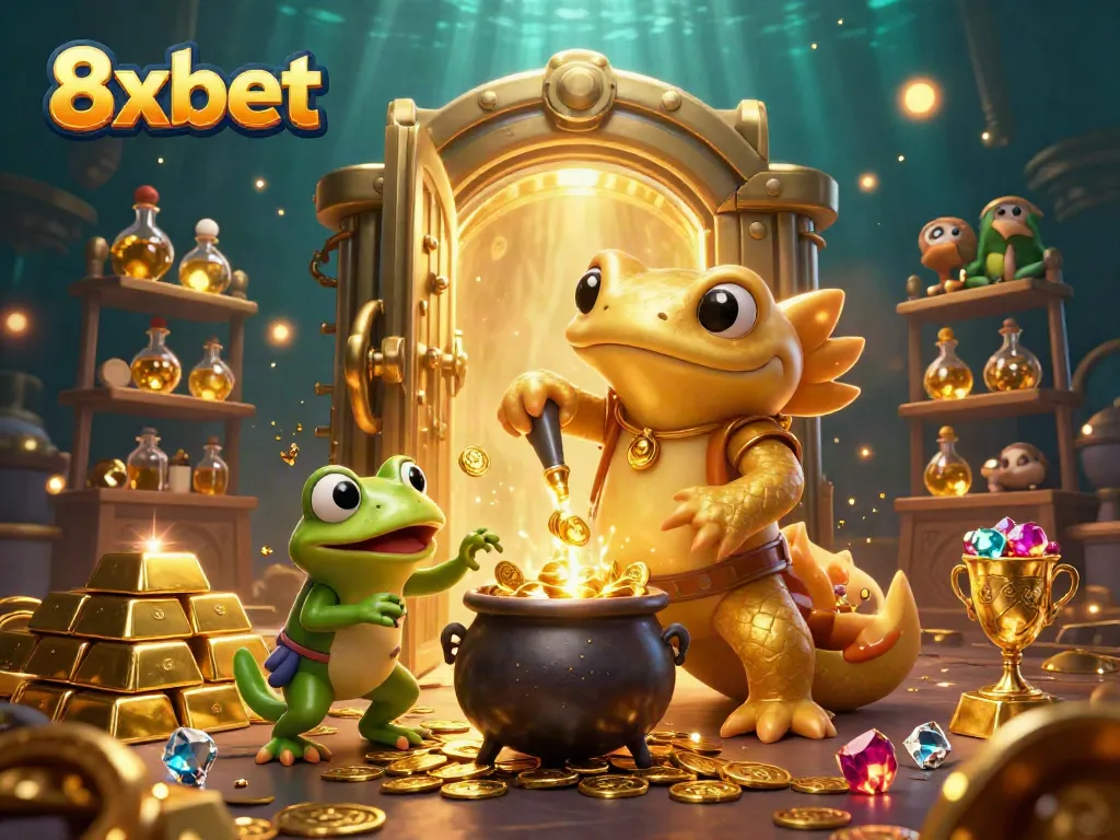 Experience thrilling gameplay at 8xbet with golden treasures and dynamic casino elements.