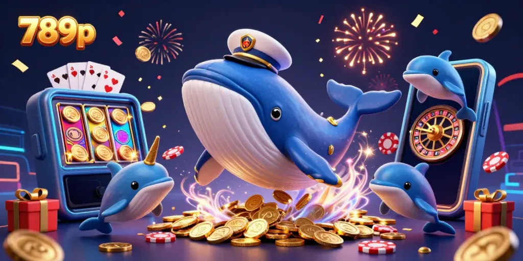 Experience thrilling rewards at 789p with vibrant casino-themed 3D illustration filled with excitement.