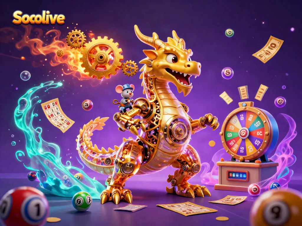 Socolive highlights dynamic gaming experience with a biomechanical dragon and casino elements