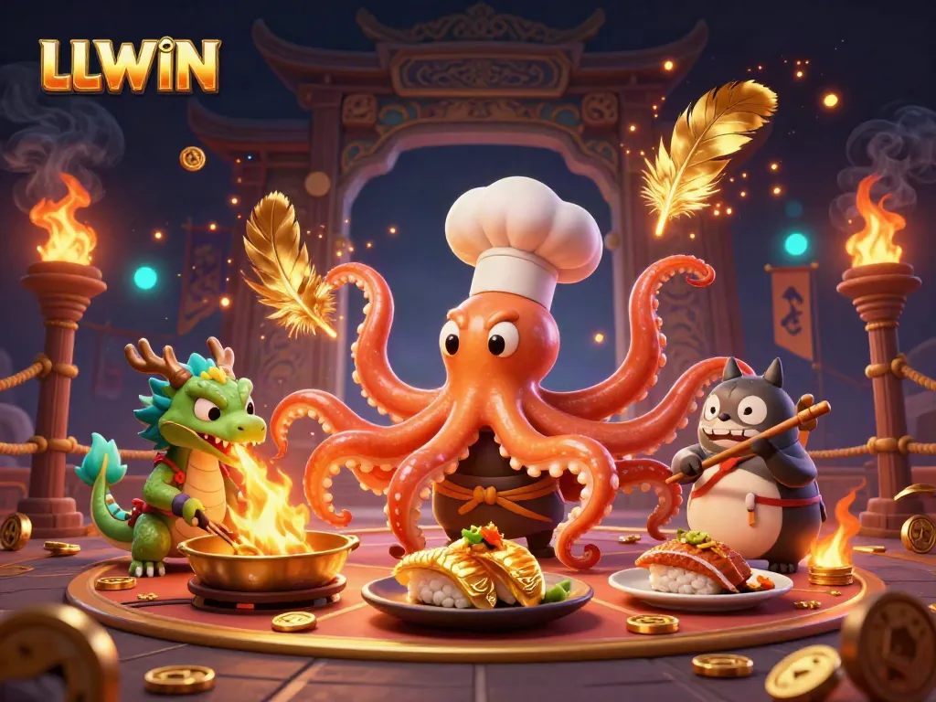 LLWIN showcases dynamic casino characters in an energetic, visually rich gambling scene.