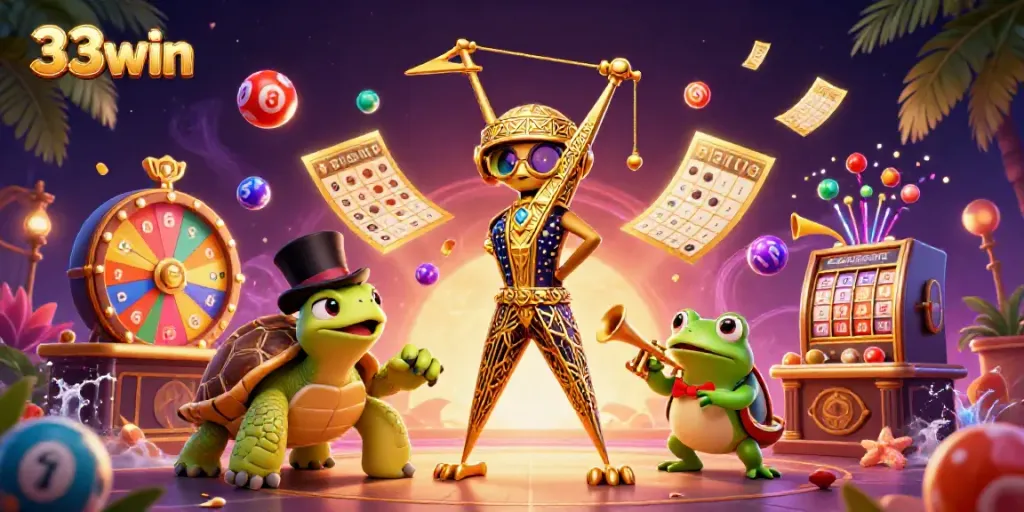 Experience the vibrant world of 33win casino featuring exciting characters and dynamic game elements.