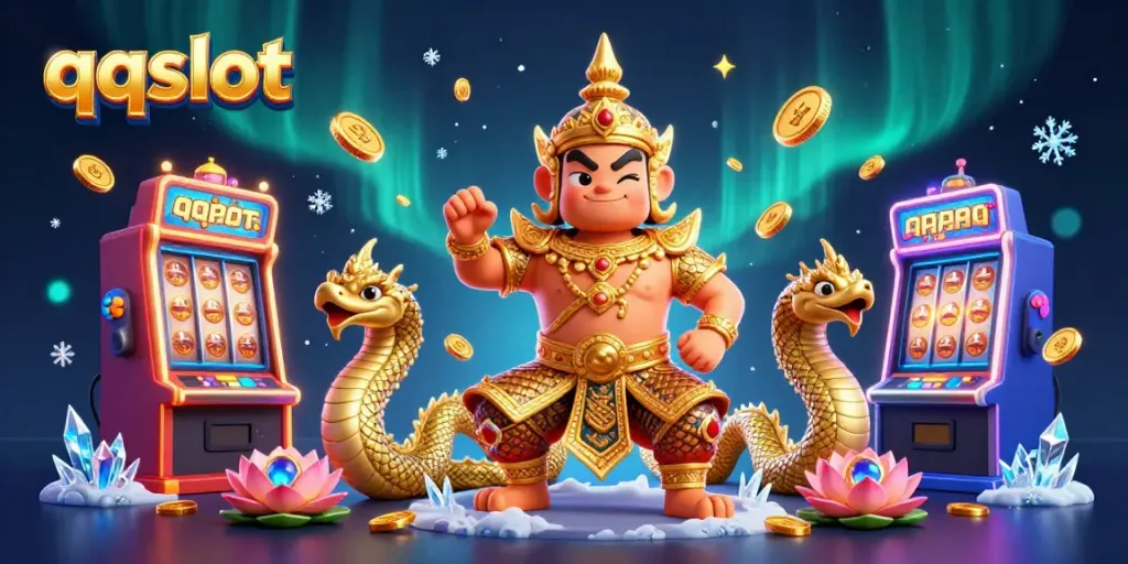 Spin the reels at qqslot with vibrant casino games and enchanting guardians in a magical 3D scene.