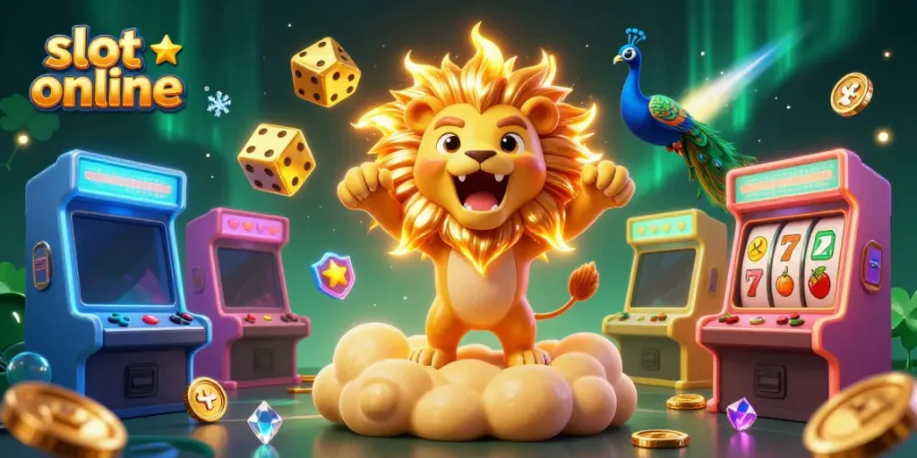 Experience vibrant slot online action with immersive 3D characters amidst dazzling casino games.
