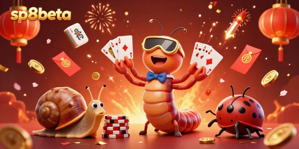 Experience the excitement of sp8beta with a vibrant casino scene featuring a lively dealer and high-roller characters.