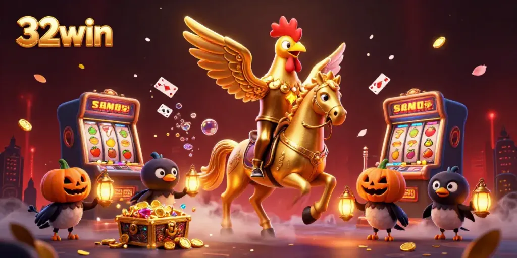 Experience the vibrant world of 32win with a thrilling scene of casino excitement.