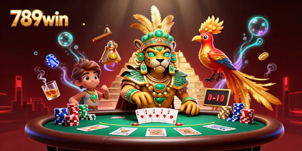 Experience thrilling poker action with 789win's Mayan-themed vibrant scene featuring expert strategies.